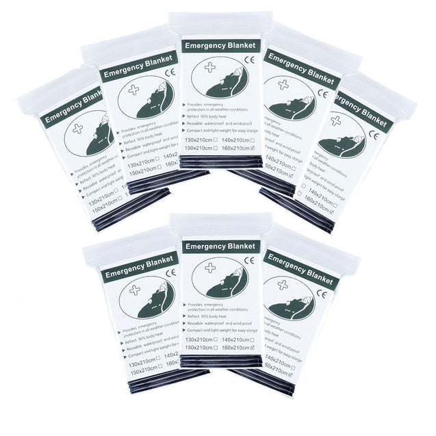 8 Pack Emergency Solar Blanket 83"x63" Mylar Insulating Thermal Heat Packets XL