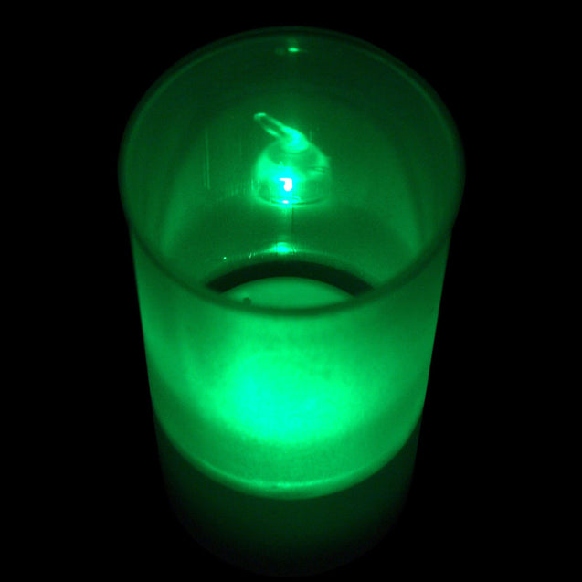 Green LED Flickering Flameless Tealight Candles with Frosted Holders - 6 PC Pack - Anyvolume.com