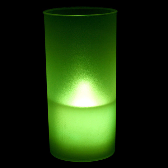 Green LED Flickering Flameless Tealight Candles with Frosted Holders - 6 PC Pack - Anyvolume.com