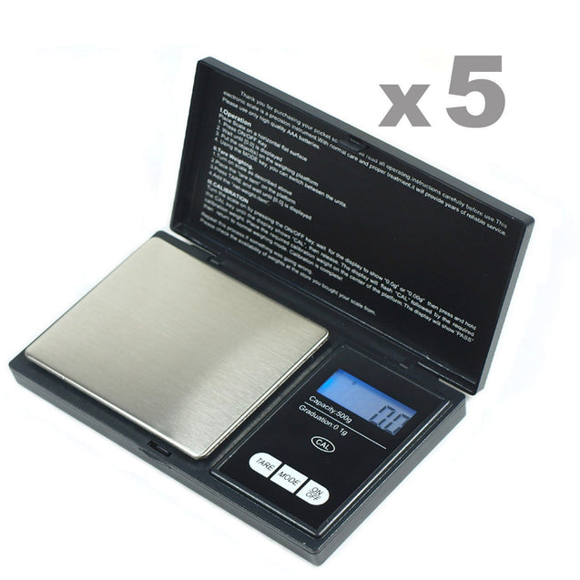 CS-500 500g x 0.1g  Digital Pocket  Portable Jewelry Scale - 5pcs Lot - Anyvolume.com