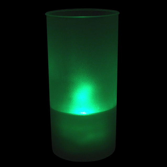 Green LED Flickering Flameless Tealight Candles with Frosted Holders - 6 PC Pack - Anyvolume.com
