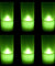 Green LED Flickering Flameless Tealight Candles with Frosted Holders - 6 PC Pack - Anyvolume.com