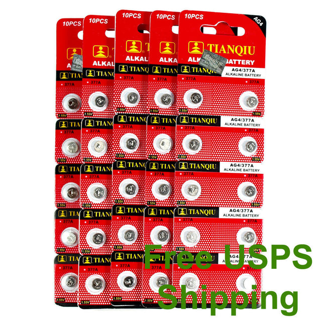 50 PCS LR66 AG4 377 LR626 1.5V Alkaline Battery for Watch Lighter Hearing Aid - Anyvolume.com