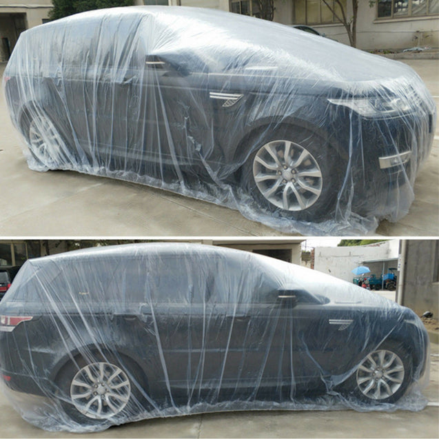 1 Pack XL Large SUV Mini Van Full Size Car Cover Water Dust Dirt Proof Clear PE