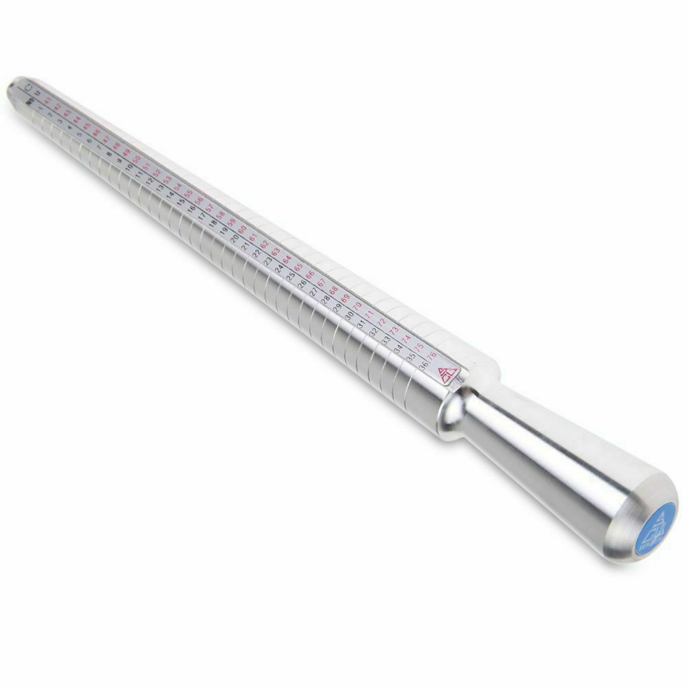 Metal Ring Sizer Gauge Mandrel Finger Sizing Measure Stick