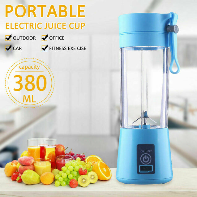 380ML Portable Blender USB Rechargeable Fruit Juicer Cup Mixer Jet Squeezers